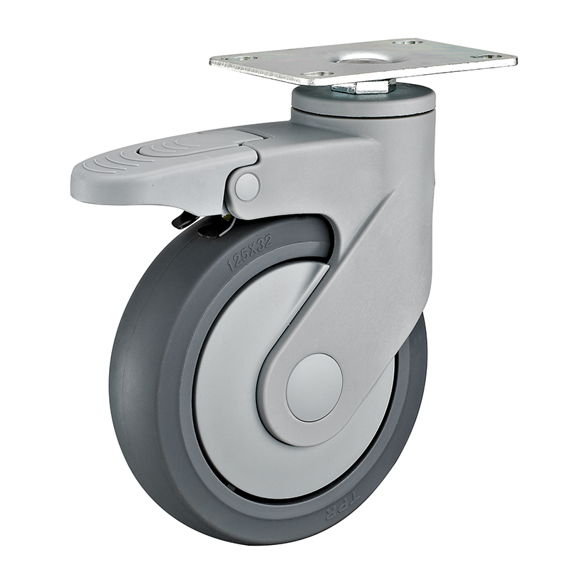 SCIMb 55 - Аппаратное колесо из термопластичной резины 125 мм (площадка, поворотн., тормоз)